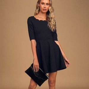 Lulus Tip the Scallops Black Dress